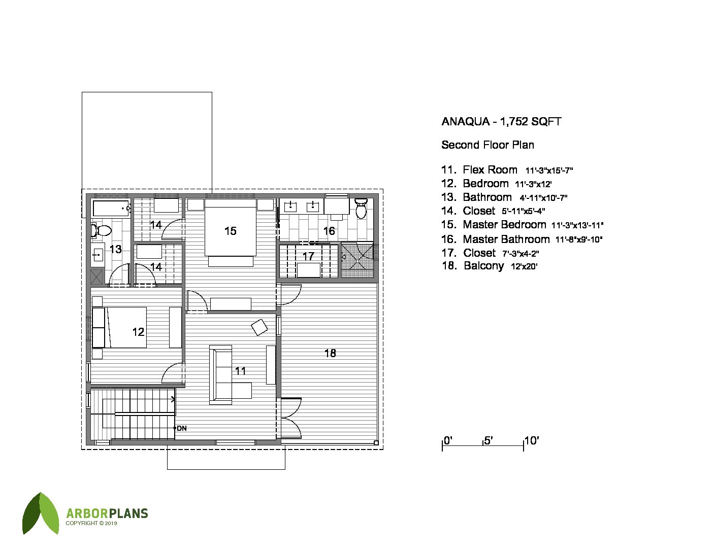 Anaqua 2 Bedroom Arbor Plans